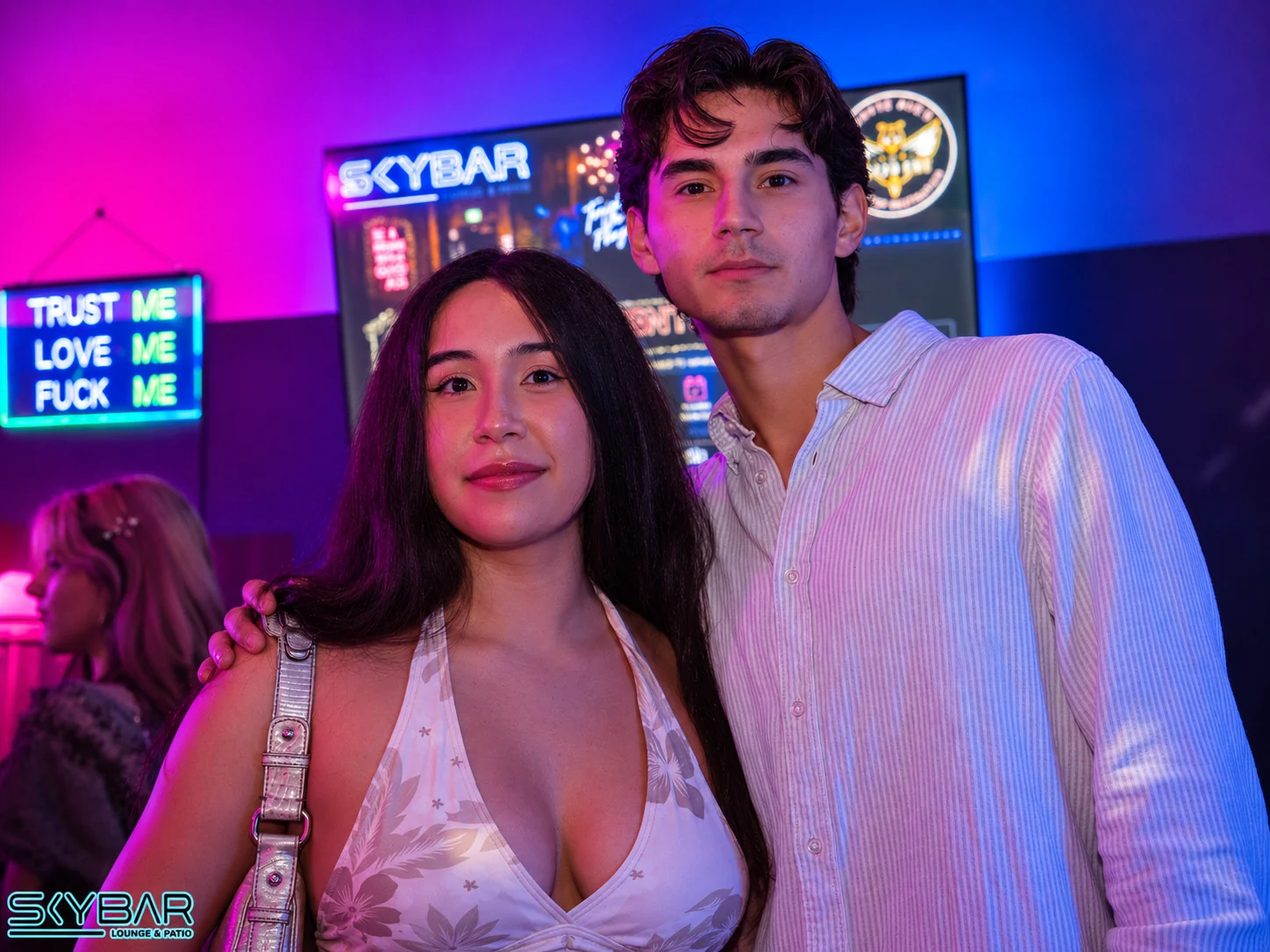Couple enjoying an evening at Skybar