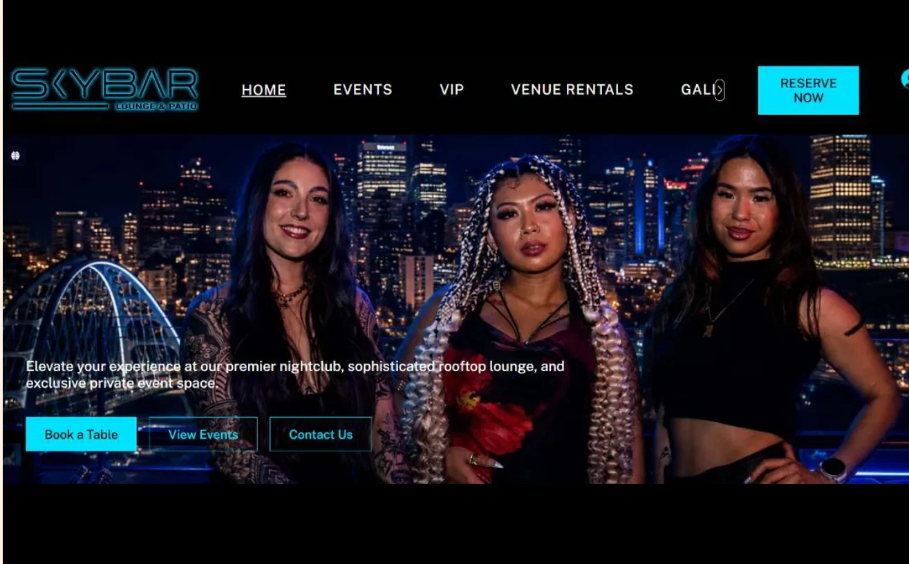 Skybar website experience page